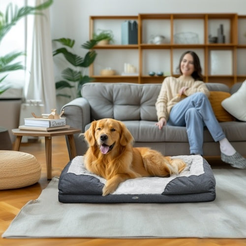 PawHut Calming Dog Bed Pet Mattress W  Removable Cover, Anti-Slip Bottom, For Large Dogs, 120L X 80W X 22Hcm - Charcoal Grey