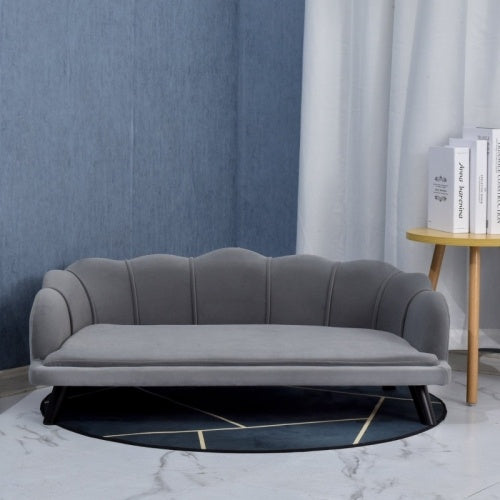 PawHut Dog Sofa, Pet Couch Bed For Medium, Large Dogs, With Legs, Cushion - Grey